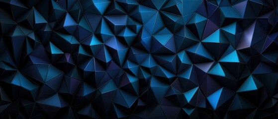 Obraz premium Abstract Blue and Black Geometric Background with Triangular Shapes for Design and Texture Use