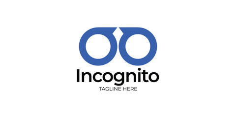 Simple and minimalist incognito typography and icon logo design