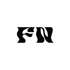 FN monogram logo design letter text name symbol monochrome logotype alphabet character simple logo