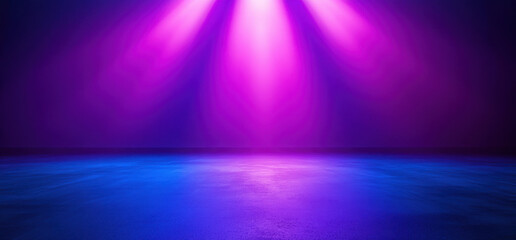 vibrant dark purple and blue gradient background with dramatic lighting creates captivating atmosphere. interplay of colors evokes sense of energy and excitement