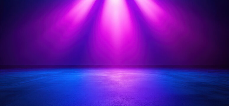 vibrant dark purple and blue gradient background with dramatic lighting creates captivating atmosphere. interplay of colors evokes sense of energy and excitement