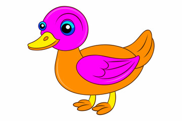 A cute duck vector art in illustration on a white background 