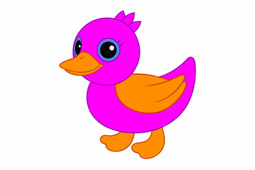 A cute duck vector art in illustration on a white background 