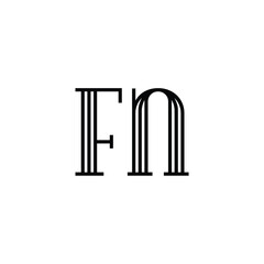 FN monogram logo design letter text name symbol monochrome logotype alphabet character simple logo