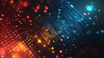 Obraz premium Abstract Digital Network Background With Red And Blue Glowing Lines