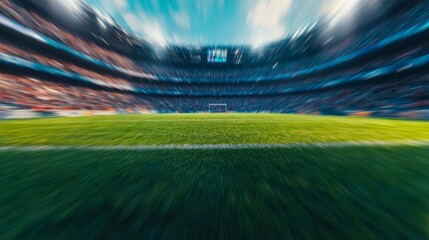 Dynamic football game stadium gigapixel image energetic environment blurred view crowd focus