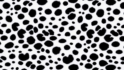 Dalmatian fur pattern with black spots on white