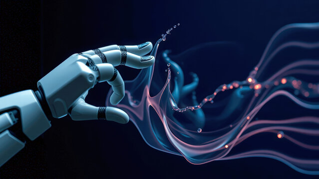 Computer artificial intelligence touches and transforms matter