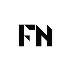 FN monogram logo design letter text name symbol monochrome logotype alphabet character simple logo