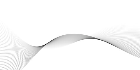 Technology and business wave lines on transparent background. Vector curve wave line seamless pattern. Gray curved line for banner design and frequency sound wave line. Future technology concept.	