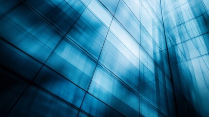 Fototapeta premium Abstract Blue Glass Building Facade