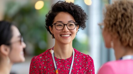 Diverse team brainstorming at tech event urban setting dynamic collaboration professional environment