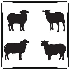 Sheep silhouette, Sheep illustration ,Sheep clipart, Sheep vector ,Sheep icon , black Sheep ,Sheep illustration on white background, Sheep vector illustration ,
