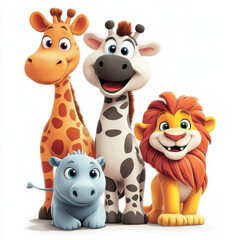 Obraz premium animals, icon, wild , forest, characters, child, children , cute, concept art, baby, baby room, toddler, paint , wall, 