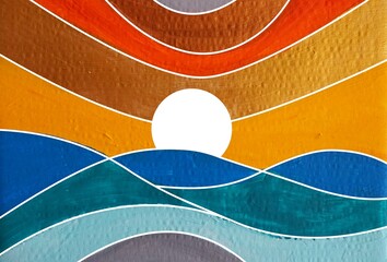 Abstract art painting. Acrylic illustration. Contemporary art.