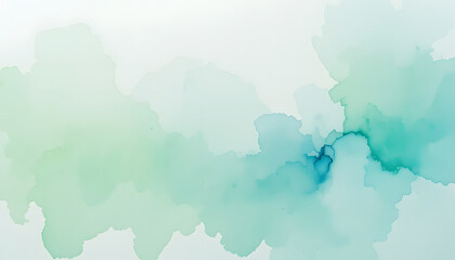 Obraz premium Abstract Teal Green Watercolor Wash Background Design