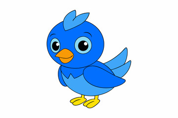 blue bird with a sign