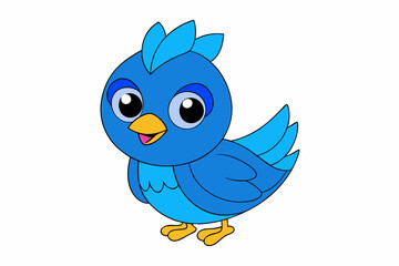 blue bird with a blank sign