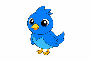 blue bird on a white background