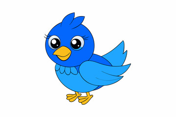 blue bird with a sign