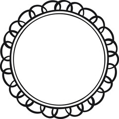 Circular border with small interlaced curved lines. Vector illustration made with lines creating a circular border.