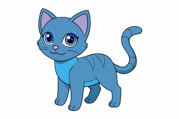 Cute cat vector art in illustration on a white background 