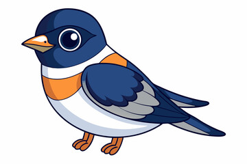 A cute bird vector art in illustration on a white background 