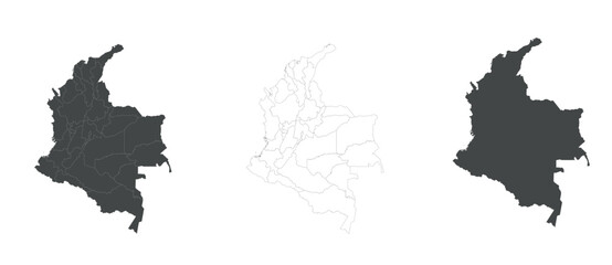 Obraz premium Colombia map set illustrations eps 10