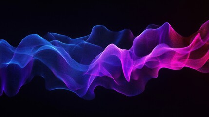 Obraz premium Abstract Pink Blue Purple Flowing Particle Waves Background