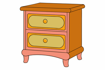 wooden cabinet isolated on white