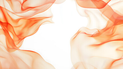 Fototapeta premium Abstract Orange Silk Swirls on White Background - Elegant Flowing Fabric Texture