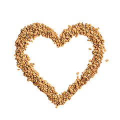 Obraz premium isolated transparent Background. Artistic heart shape made of fine seeds, symbolizing love and nature