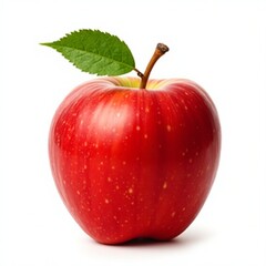 Red apple. Red ripe apple on white background
