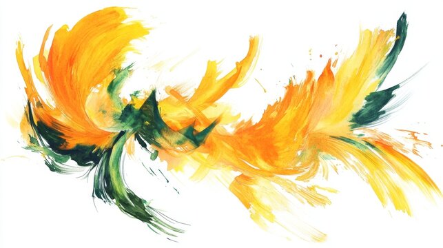 Abstract watercolor art studio painting creative space close-up bold yellow strokes inspired by gigapixel techniques