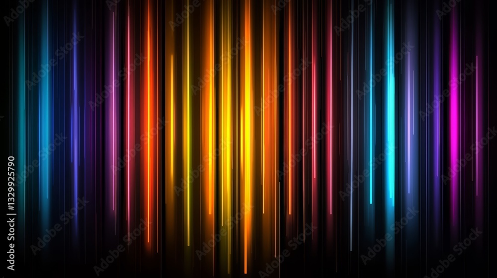 Poster colorful image of a rainbow with a black background. the colors are bright and vibrant, creating a s