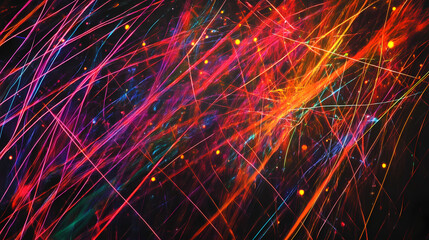 Abstract diagonal lines of colorful light streaks. Tinted Glows. Illustration