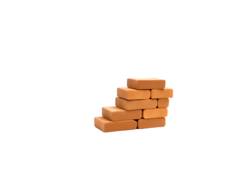 Brick wall isolated on a transparent background