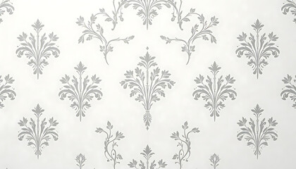 Fototapeta premium Timeless Elegance – Light Gray Floral Wallpaper for Wedding Invitations Luxury Wedding Parchment – Ornate Floral Motif on Soft Gray Background