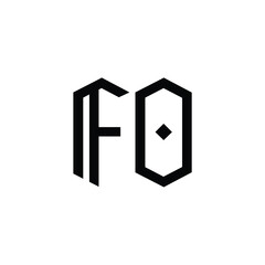 FO monogram logo design letter text name symbol monochrome logotype alphabet character simple logo