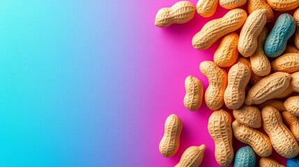Colorful Peanuts on Vibrant Background -  Food Photography