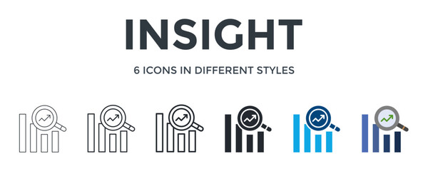 Obraz premium Insight Icon In Different Style Vector Illustration. Designed In Thin Line, Regular Line, Bold Line, Glyph, Color Fill, And Flat Style Can Be Used For Web