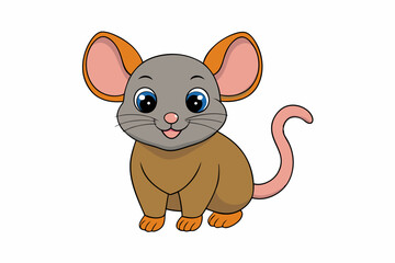 A Cute mouse vector art in illustration on a white Background 