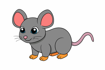 A Cute mouse vector art in illustration on a white Background 