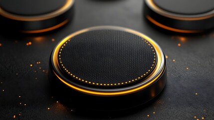 Illuminated Black Circular Platform Design
