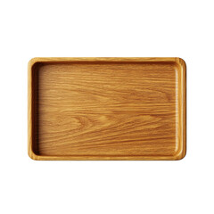 Elegant wooden serving tray isolated png.