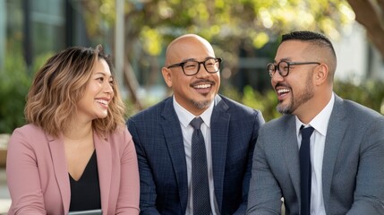 Diverse team brainstorming innovative ideas in an outdoor digital collaboration environment