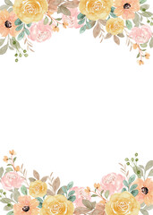Watercolor flowers background vector for design.