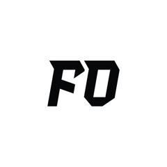 FO monogram logo design letter text name symbol monochrome logotype alphabet character simple logo