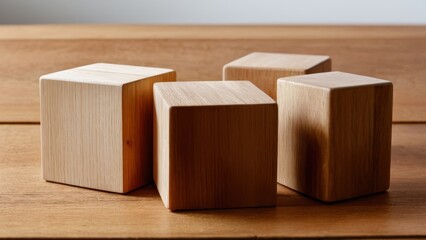 Elegant wooden blocks mockup for creative projects and presentations.