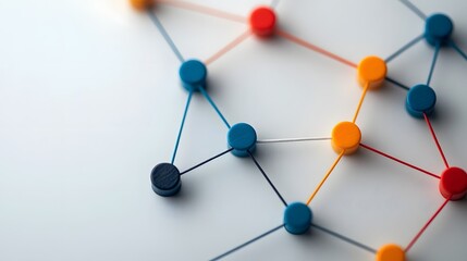 Visualizing the Growth of Financial Technology with Interconnected Nodes and Upward Trends